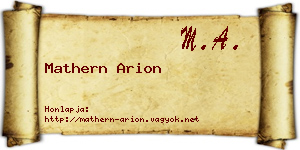 Mathern Arion névjegykártya
